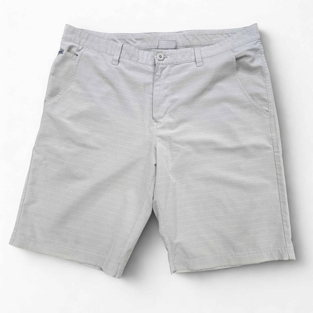 Columbia PFG Slack Tide Grey Striped Performance Fishing Shorts - 34